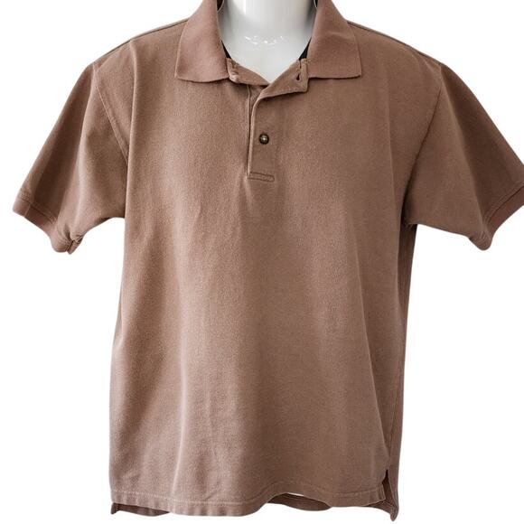 Vintage 1990's American Outpost Short Sleeve Brown Polo Men's Size Small - Picture 1 of 8